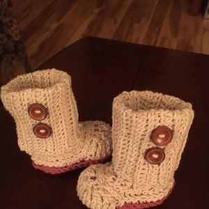 Handmade crocheted booties